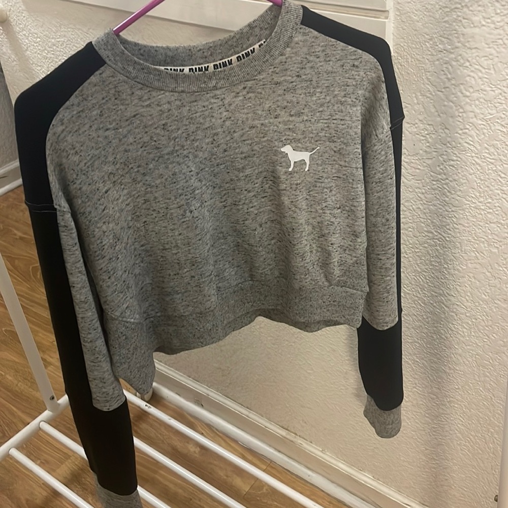 PINK/VS Cropped lightweight sweatshirt